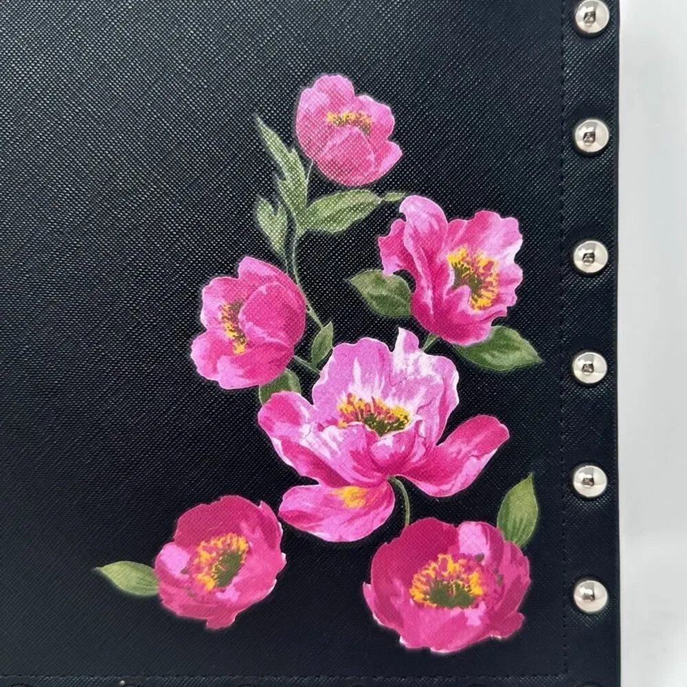 WHITE HOUSE BLACK MARKET FLORAL STUDDED POUCH BAG CLUTCH WITH STRAP - Picture 2 of 8